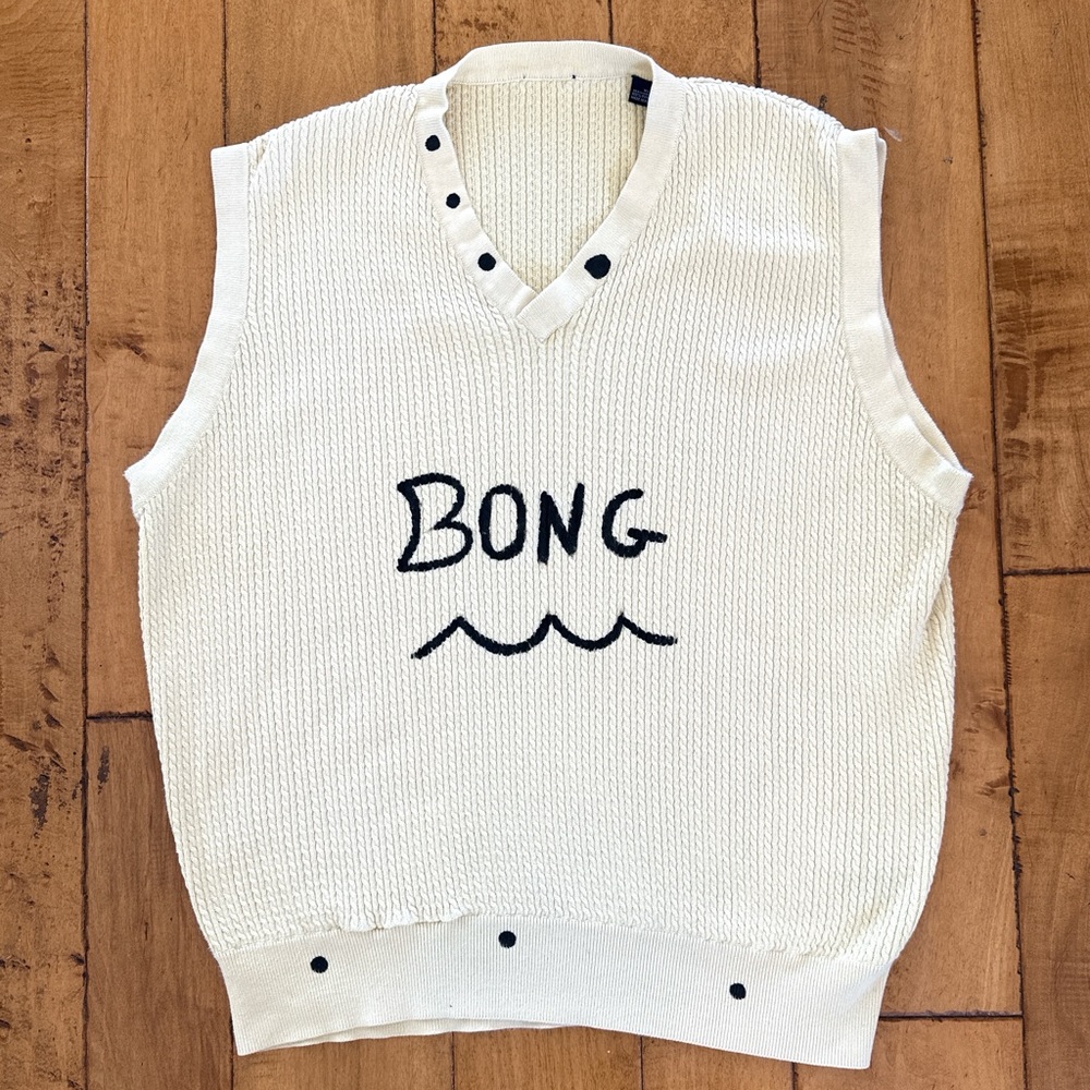 White Knit Vest from rare Japan surf shop